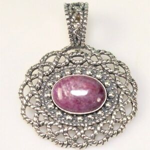 New Carolyn Pollack Sincerely Southwest Purple Large Solid sterling Pendant